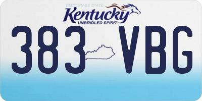 KY license plate 383VBG