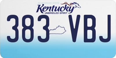 KY license plate 383VBJ
