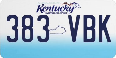 KY license plate 383VBK