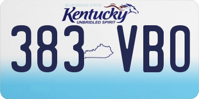 KY license plate 383VBO