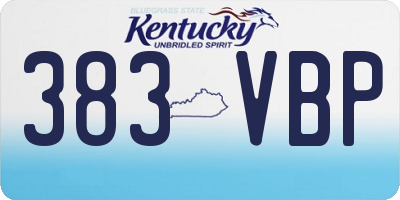 KY license plate 383VBP