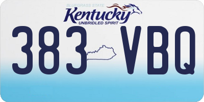 KY license plate 383VBQ