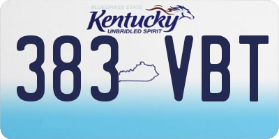 KY license plate 383VBT