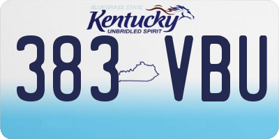 KY license plate 383VBU