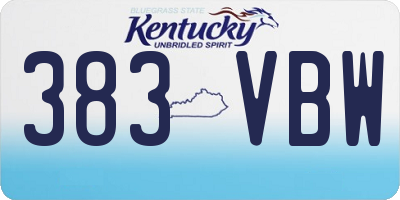 KY license plate 383VBW