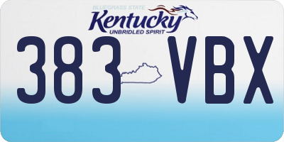 KY license plate 383VBX