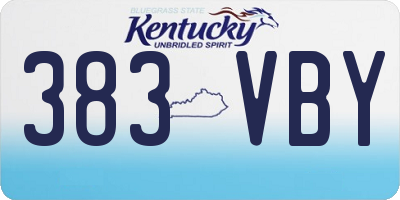 KY license plate 383VBY