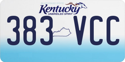 KY license plate 383VCC