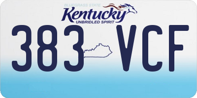 KY license plate 383VCF