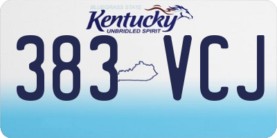 KY license plate 383VCJ