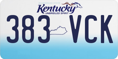 KY license plate 383VCK