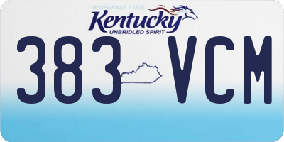KY license plate 383VCM