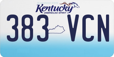 KY license plate 383VCN