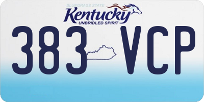 KY license plate 383VCP
