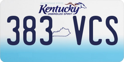 KY license plate 383VCS