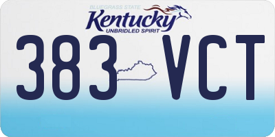KY license plate 383VCT