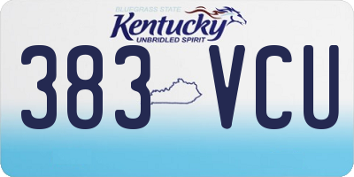 KY license plate 383VCU