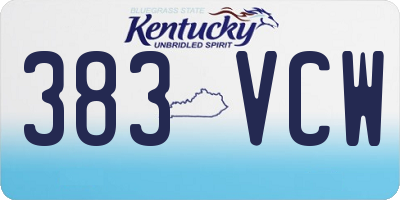 KY license plate 383VCW