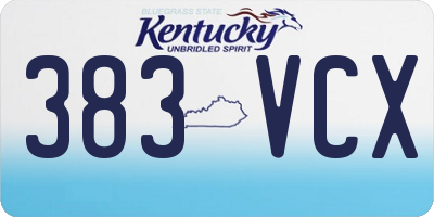 KY license plate 383VCX