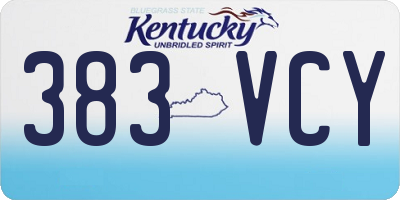 KY license plate 383VCY