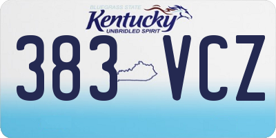 KY license plate 383VCZ