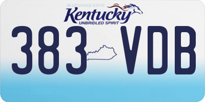 KY license plate 383VDB