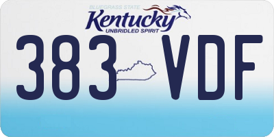 KY license plate 383VDF
