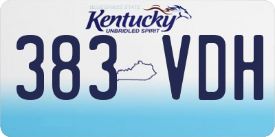 KY license plate 383VDH