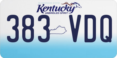 KY license plate 383VDQ