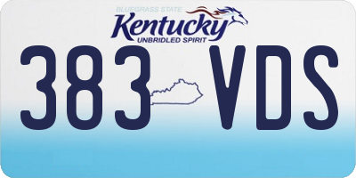 KY license plate 383VDS