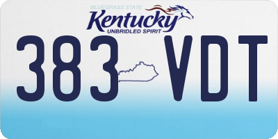 KY license plate 383VDT
