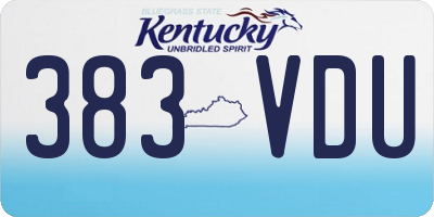 KY license plate 383VDU