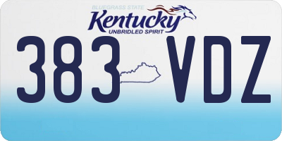 KY license plate 383VDZ