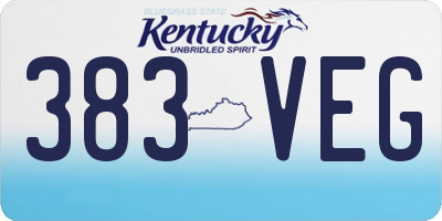 KY license plate 383VEG