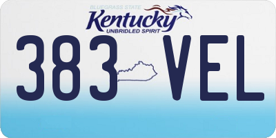 KY license plate 383VEL