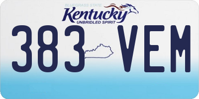 KY license plate 383VEM