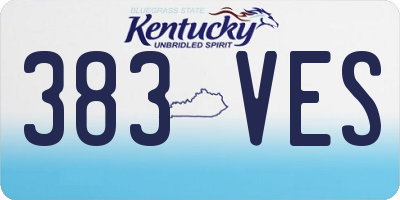 KY license plate 383VES