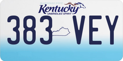 KY license plate 383VEY