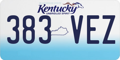 KY license plate 383VEZ