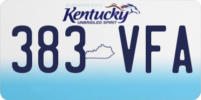 KY license plate 383VFA
