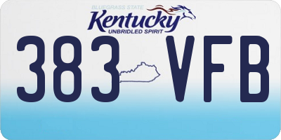 KY license plate 383VFB