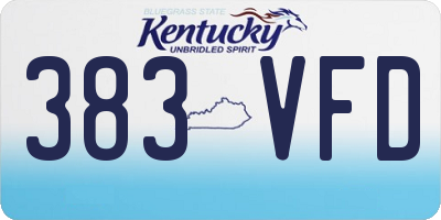 KY license plate 383VFD