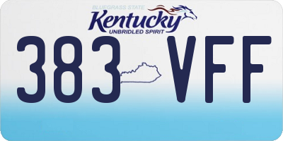 KY license plate 383VFF