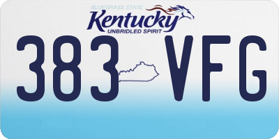 KY license plate 383VFG