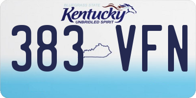 KY license plate 383VFN