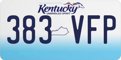 KY license plate 383VFP