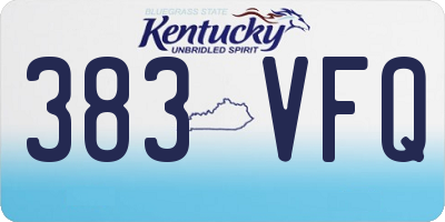 KY license plate 383VFQ