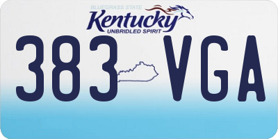KY license plate 383VGA
