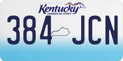 KY license plate 384JCN