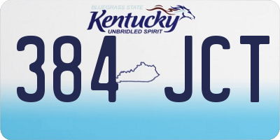 KY license plate 384JCT
